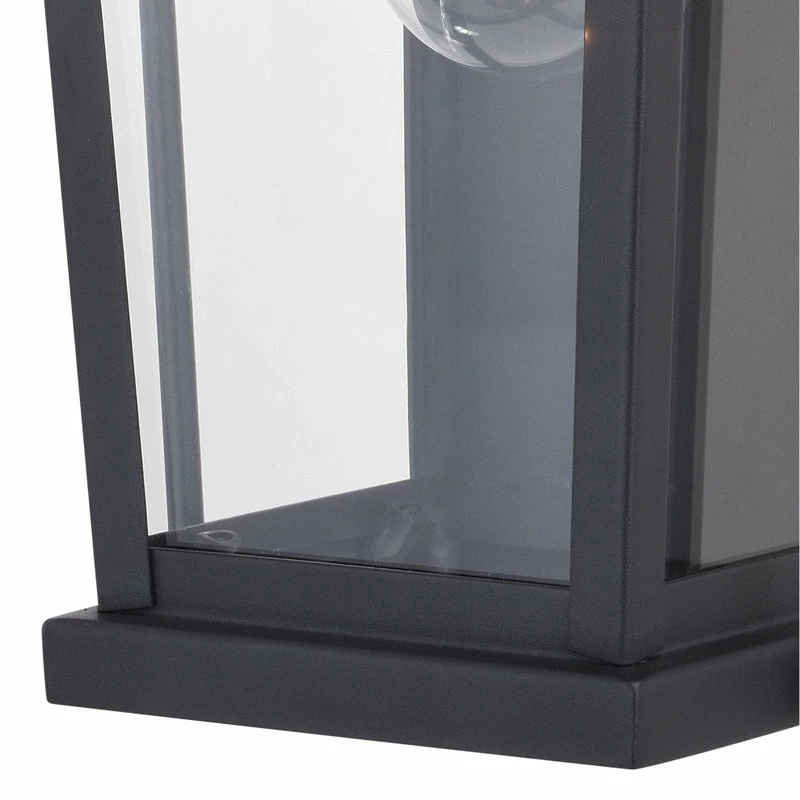 Vaxcel Lexington Dusk To Dawn Black Outdoor Wall Lantern Light Clear Glass, 7.75-in. W - Image 2