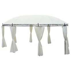 Vida XL International B.V. VidaXL Garden Gazebo Outdoor Party Tent With Roof Canopy Curtains Cream White