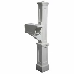 Mayne - Outdoor Products Of Distinction 8"W X 18"D X 56"H Rockport Single Mailbox Post, White