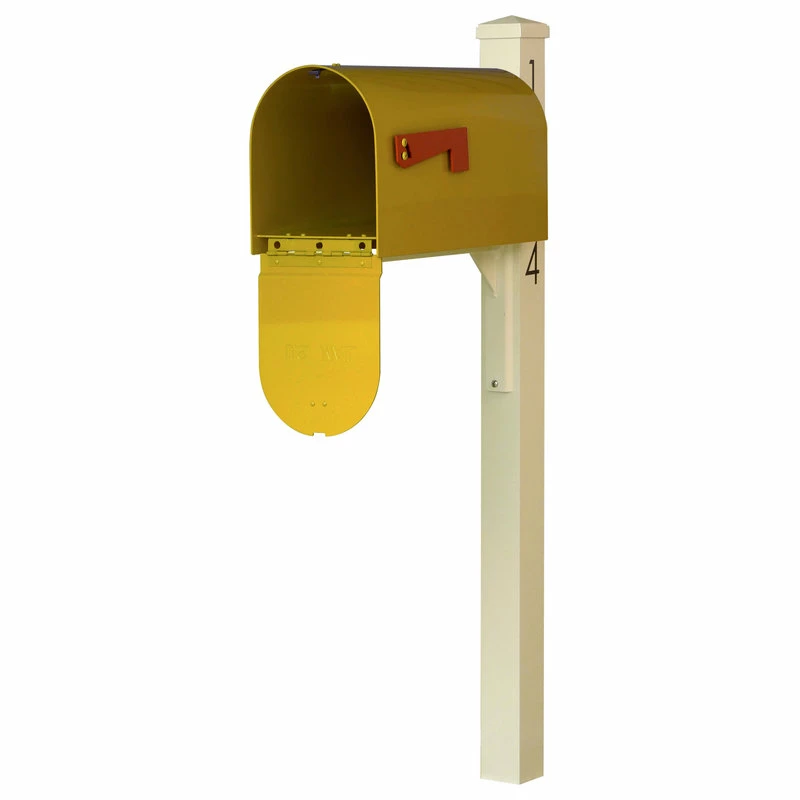 Special Lite Products Company Mid Modern Rigby Curbside Mailbox And Post, Yellow - Image 3