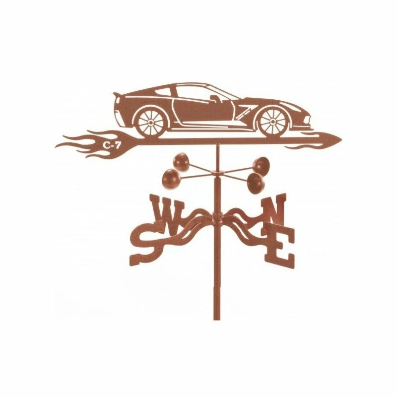 EZ Vane LLC C7 Corvette Weathervane With 4 Sided Mount
