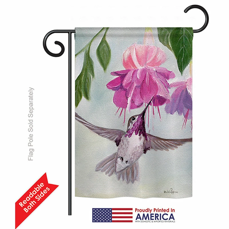 Breeze Decor Flight Of Hummingbird Garden Friends, Birds Garden Flag, 13"x18.5" - Image 2