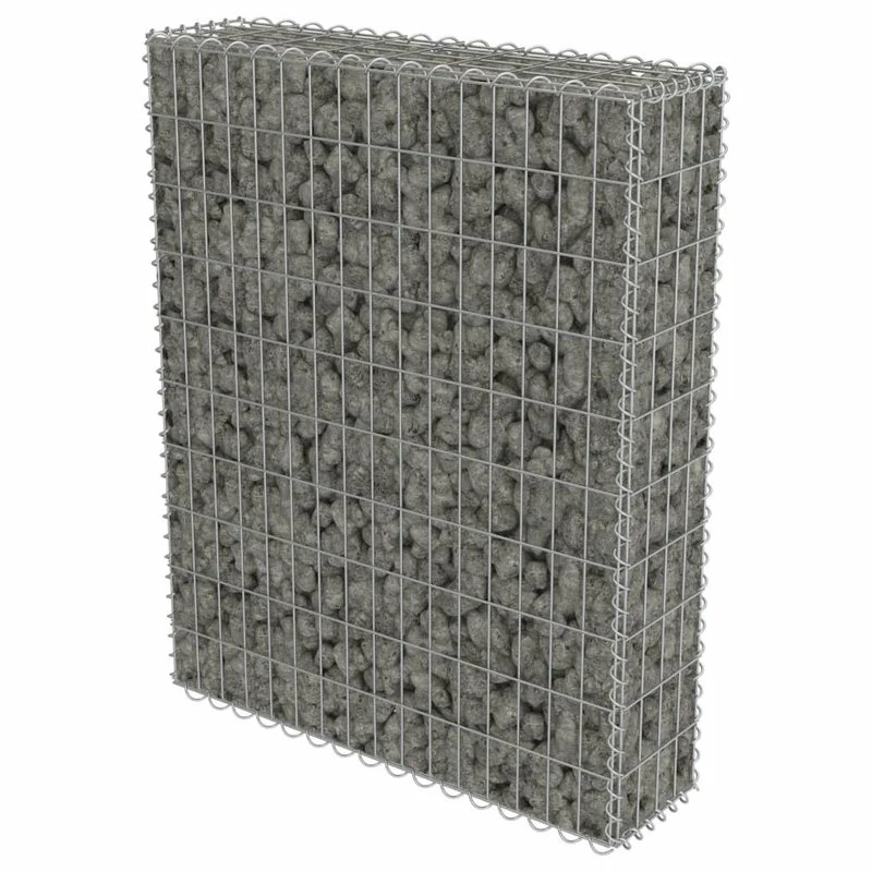 Vida XL International B.V. VidaXL Gabion Wall With Covers Galvanized Steel 31.5"x7.87"x39.4" Garden Fence - Image 2