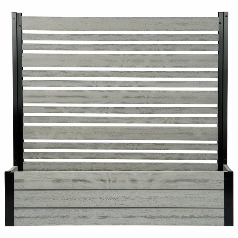 Enclo Privacy Screens 4ft Florence Freestanding WoodTek Vinyl Screen And Planter Box (Ash)