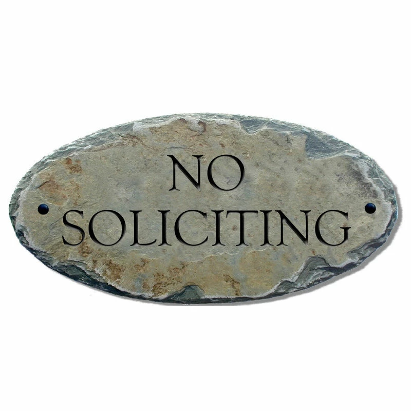 T. MICHAEL STDUIOS Reclaimed Slate No Soliciting Sign /Plaque 3 T. MICHAEL STDUIOS Reclaimed Slate No Soliciting Sign /Plaque