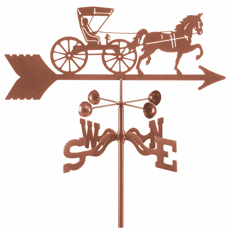 EZ Vane LLC Doctor Horse & Buggy Weathervane With Post Mount