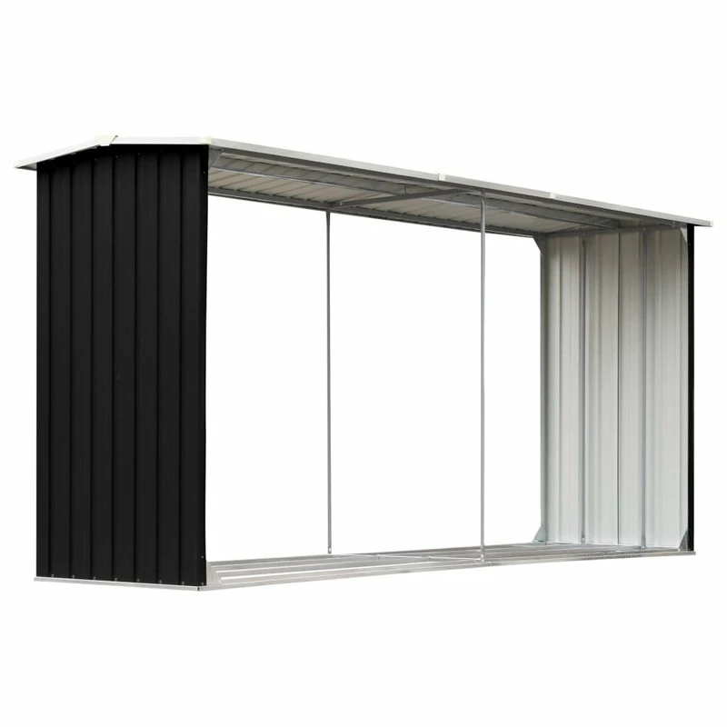 Vida XL International B.V. VidaXL Garden Log Storage Shed Galvanized Steel Anthracite Firewood Outdoor 3 Vida XL International B.V. VidaXL Garden Log Storage Shed Galvanized Steel Anthracite Firewood Outdoor