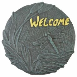 Import Wholesales Decorative Cast Iron Yard And Garden Stepping Stone, Welcome, Dragonfly