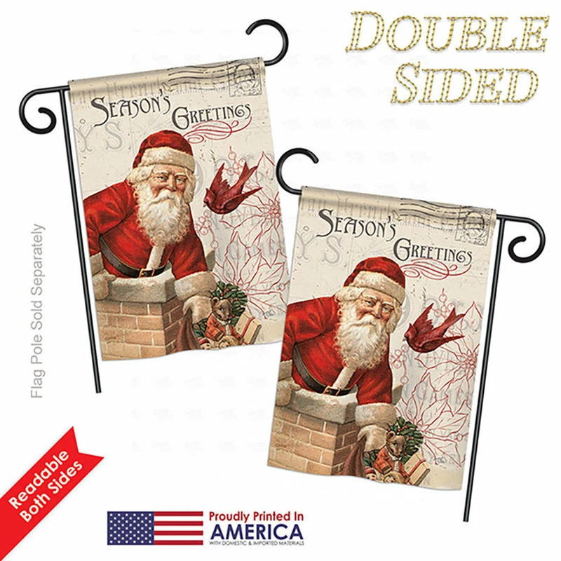 Breeze Decor Antique Santa Holiday Winter, Seasonal Garden Flag 13"x18.5" - Image 3
