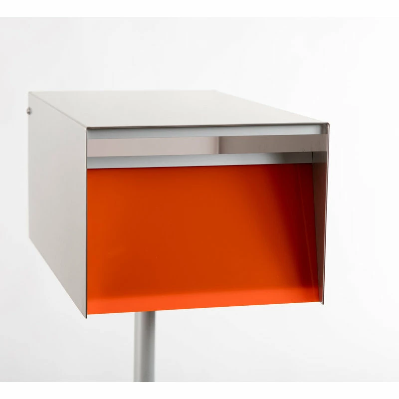 FOS Designs USA Urban Back Opening Zincalume (Silver Casing) Mailbox, Orange - Image 2