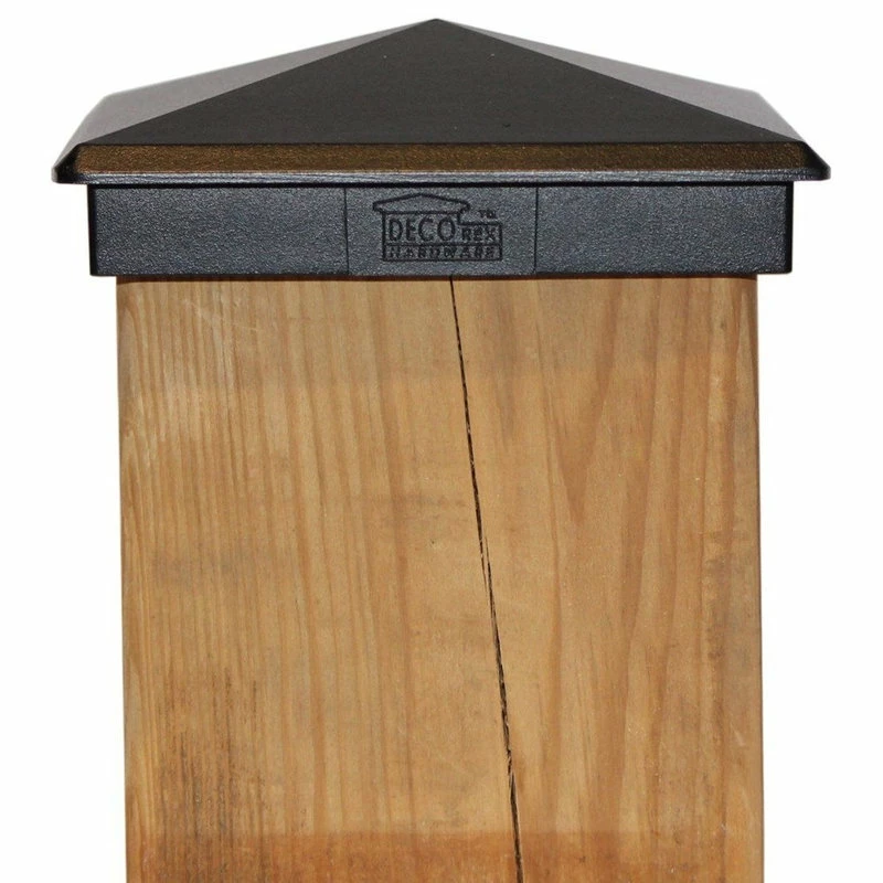 Decorex Hardware 5.5"x5.5" Aluminium Pyramid Post Cap For Wood Posts, Black (DHPPC55) - Image 2