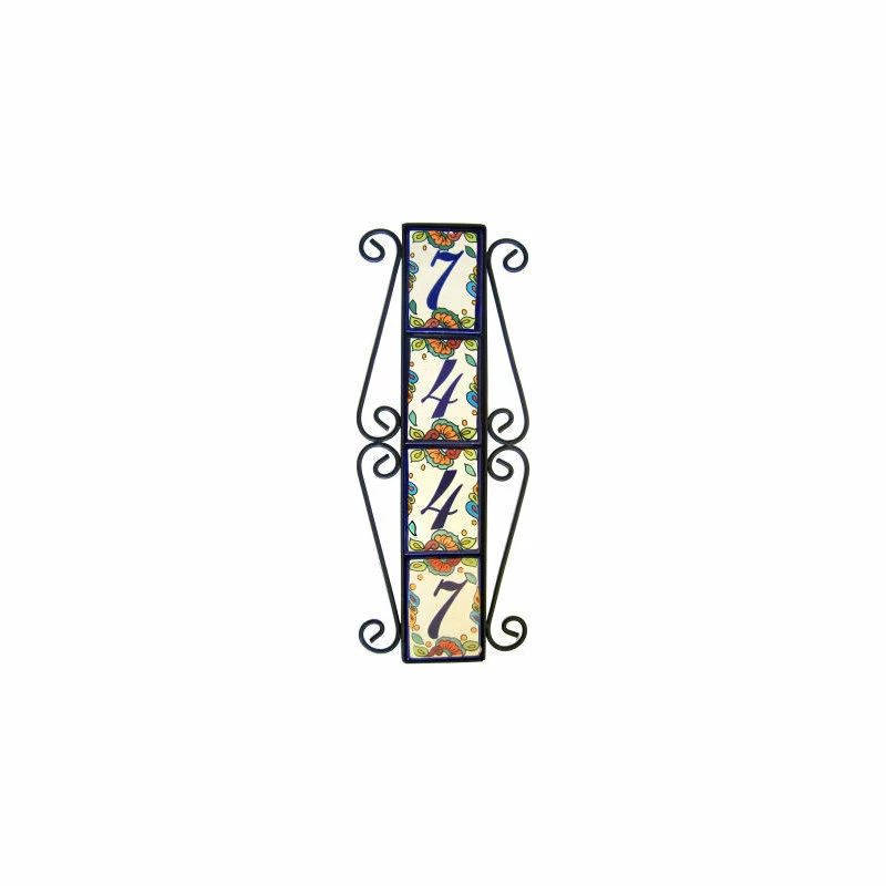 Fine Crafts & Imports Wrought Iron Vertical House Number Frame Hacienda 4 4 Fine Crafts & Imports Wrought Iron Vertical House Number Frame Hacienda 4 - Image 2