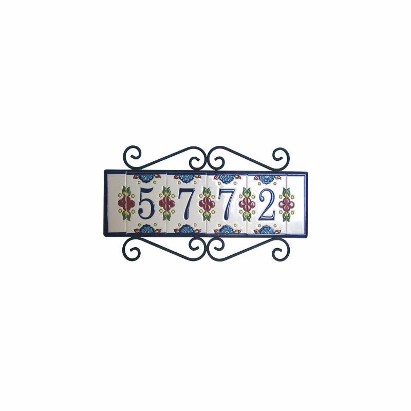 Fine Crafts & Imports Wrought Iron House Number Frame Mission 5 - Image 2