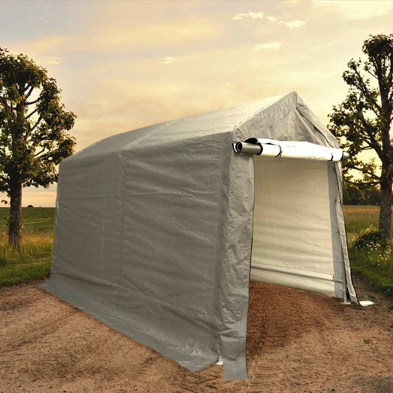Impact Shelter Peak Style Storage Shed, Gray - Image 3