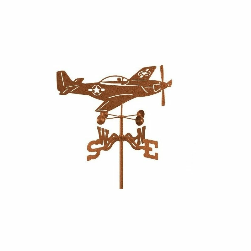 EZ Vane LLC P51 Mustang Airplane Weathervane With Roof Mount