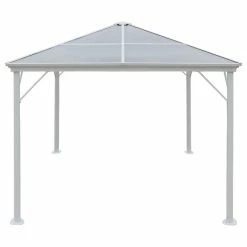 GDFStudio GDF Studio Halley Outdoor 10'x10' Aluminum Framed Gazebo, No Curtains, White