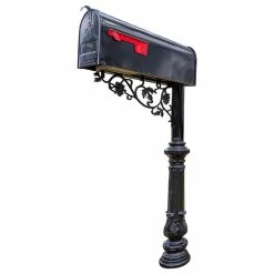 Vandalet Mailbox Company Steel Mailbox Post With Corinithian Cast Base And Vineyard Corner Bracket