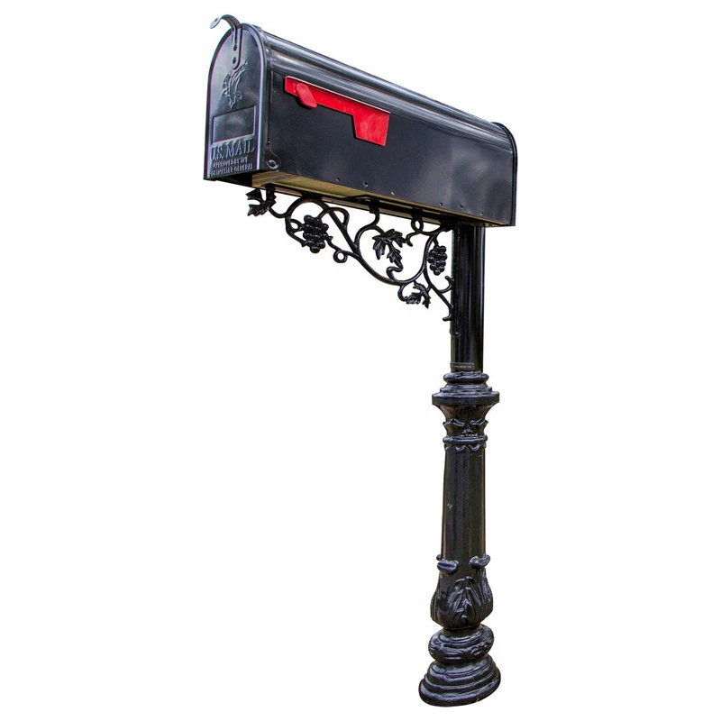 Vandalet Mailbox Company Steel Mailbox Post With Corinithian Cast Base And Vineyard Corner Bracket