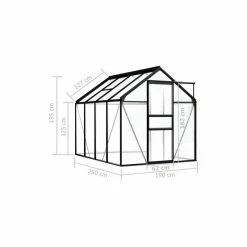 Vida XL International B.V. VidaXL Greenhouse Anthracite Aluminum 51.1 Ft² Garden Shed Plant Conservatory 11 Vida XL International B.V. VidaXL Greenhouse Anthracite Aluminum 51.1 Ft² Garden Shed Plant Conservatory -EZ Vane Shop 830166b00333e1d0 3789 w800 h800 b1 p0