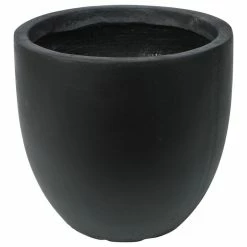 LuxenHome Round Black Finish Planter (Medium)
