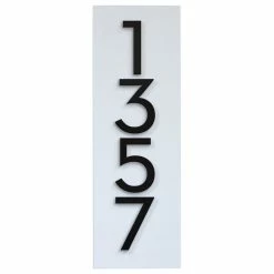 Modern Aspect Simply Sweet House Number Plaque, 7"x20", White, With Numbers