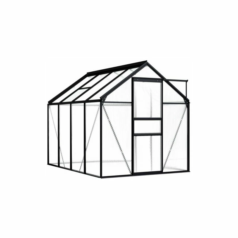 Vida XL International B.V. VidaXL Greenhouse Anthracite Aluminum 51.1 Ft² Garden Shed Plant Conservatory 3 Vida XL International B.V. VidaXL Greenhouse Anthracite Aluminum 51.1 Ft² Garden Shed Plant Conservatory