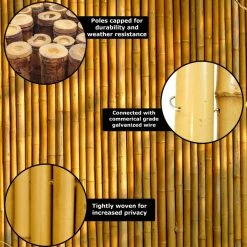 Backyard X-Scapes Natural Black Bamboo Fencing Garden Screen Rolled Wood Fence Panel, 36 In H X 96 In L X 1 In D -EZ Vane Shop 8451808903a38102 0187 w800 h800 b0 p0