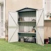 Vida XL International B.V. VidaXL Garden Shed Gray Galvanized Steel Outdoor Garden Tool Storage House