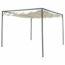 Vida XL International B.V. VidaXL Garden Gazebo With Retractable Roof Canopy 10'x10' Backyard Outdoor