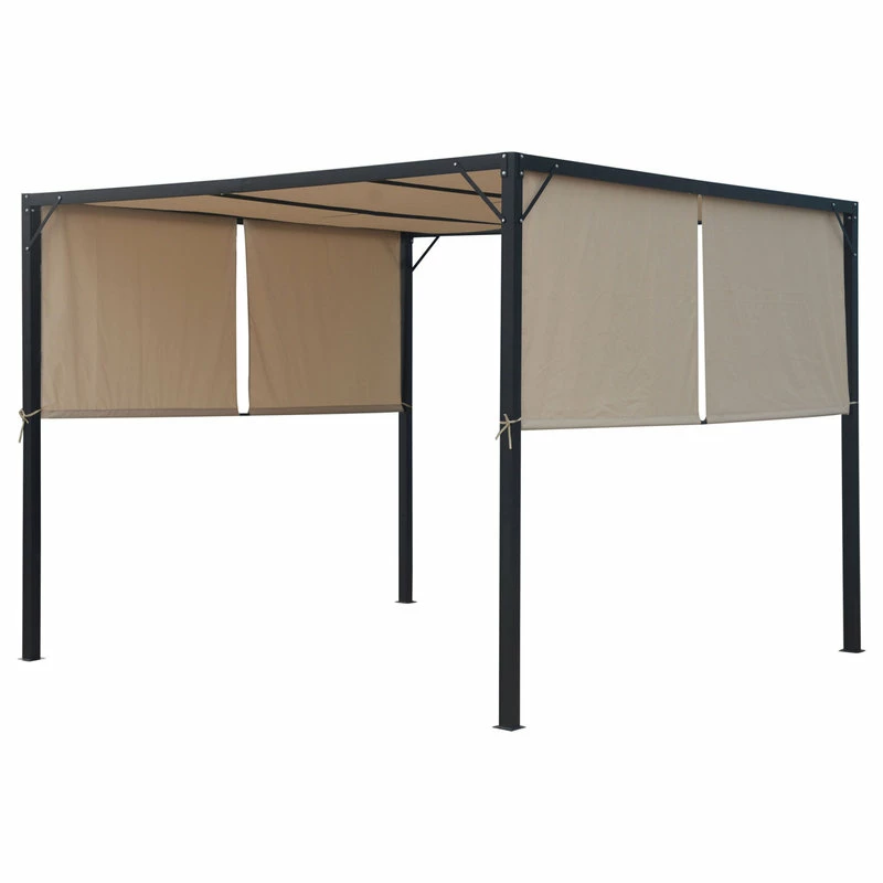 GDFStudio GDF Studio Wendy Outdoor Steel Framed 10' By 10' Gazebo, Beige