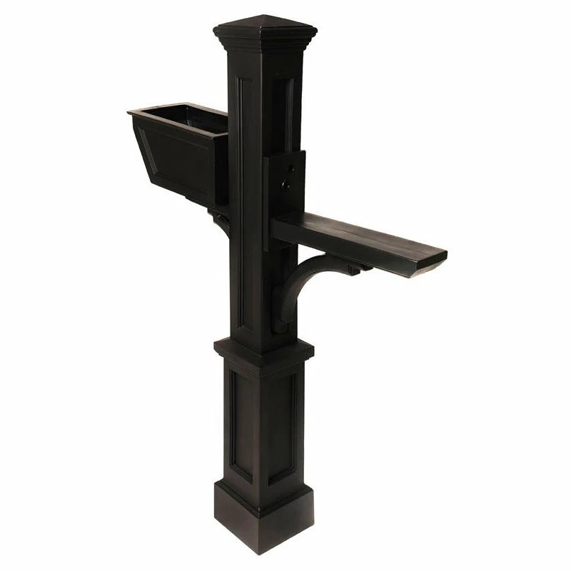 Mayne - Outdoor Products Of Distinction Mayne Westbrook Plus Traditional Plastic Mail Post In Black
