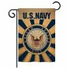 Breeze Decor Navy Burlap Americana, Everyday Garden Flag 13"x18.5"
