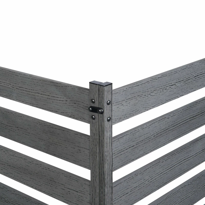 WamBam Fence Inc. No-Dig Charcoal WoodTek Vinyl Maui Garden Fence Kit (3 Panels) - Image 5