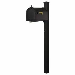 Special Lite Products Company Berkshire Curbside Mailbox And Wellington Decorative Post, Black