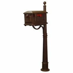 Special Lite Products Company Traditional Curbside Mailbox With Ashland Mailbox Post Unit, Copper