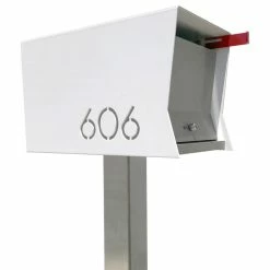 TedStuff The RetroBox With Locking Doors. Modern Pole Mounted Mailbox, Pole Not Included.