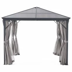 GDFStudio GDF Studio Bali Outdoor 10'x10' Aluminum Framed Gazebo With Curtains, Gray/Black 23 GDFStudio GDF Studio Bali Outdoor 10'x10' Aluminum Framed Gazebo With Curtains, Gray/Black -EZ Vane Shop 8911a50102382c96 8199 w800 h800 b1 p0