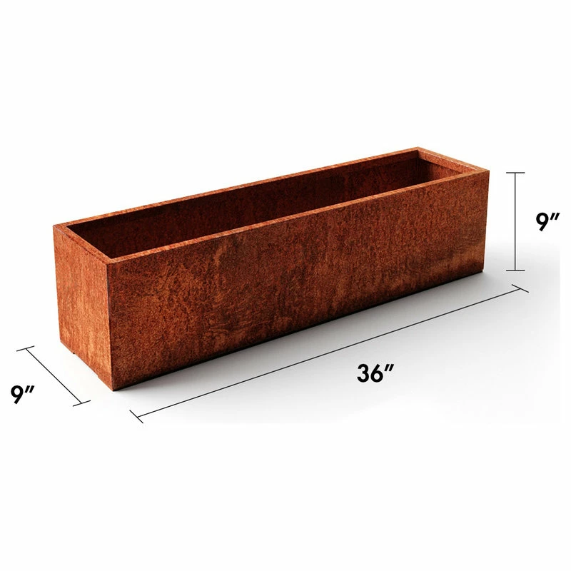 Veradek Metallic Series Corten Steel Window Box Planter, 36" - Image 4