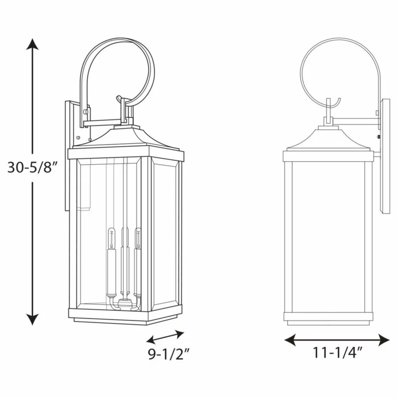 Progress Lighting P560023 Gibbes Street 3 Light 31" Tall Large - Black - Image 2