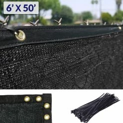 Crosslinks 6'x50' Black Fence Windscreen Privacy Screen Shade Cover Fabric Mesh Garden