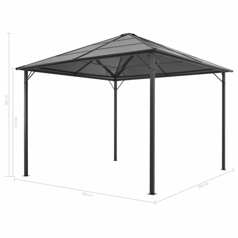 Vida XL International B.V. VidaXL Gazebo With Roof Aluminum Black Outdoor Patio Canopy Shelter Party Tent 7 Vida XL International B.V. VidaXL Gazebo With Roof Aluminum Black Outdoor Patio Canopy Shelter Party Tent - Image 5