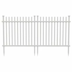 WamBam Fence Inc. Burbank No-Dig Vinyl Picket Fence (2-Pack)