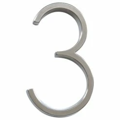 The Hillman Group Floating House Number, Brushed Nickel, Number 3