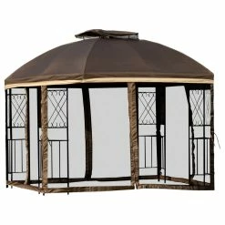 VidaDeals Outdoor 10'x10" Gazebo - Brown