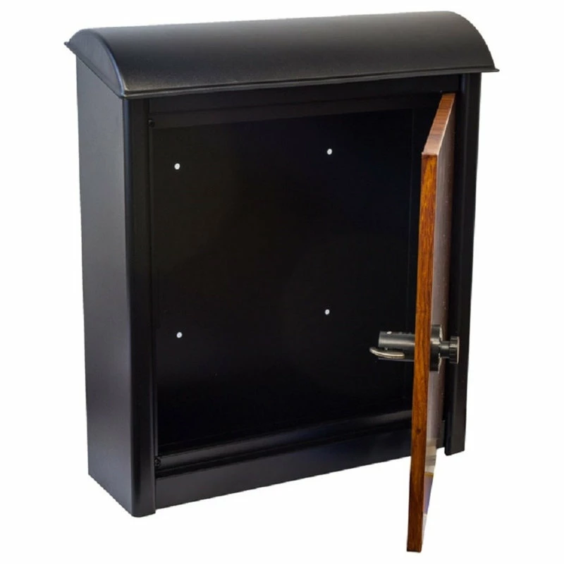QualArc Winfield Leece Combo Locking Mailbox, Black/Wood - Image 2