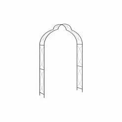 Vida XL International B.V. VidaXL Garden Arch Black Iron Trellis Outdoor Home Rose Archway Arbor Pergola