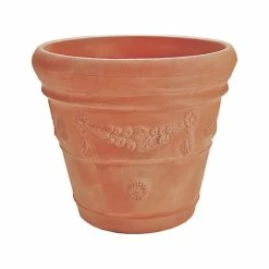 Crescent Garden Festonada Planter, Weathered Terracotta, 20"