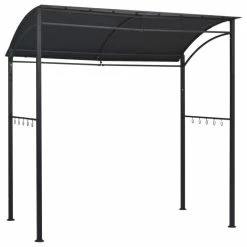 Vida XL International B.V. VidaXL BBQ Gazebo Anthracite Steel Outdoor Canopy Shelter Party Tent Marquee