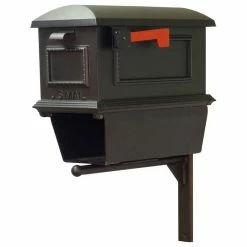 Special Lite Products Company Traditional Mailbox With Newspaper Tube & Ashley Front Mailbox Mounting Bracket