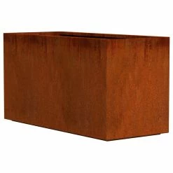 PlanterCraft Corten Steel Planter, Rectangle - 46"lx20"wx24"h